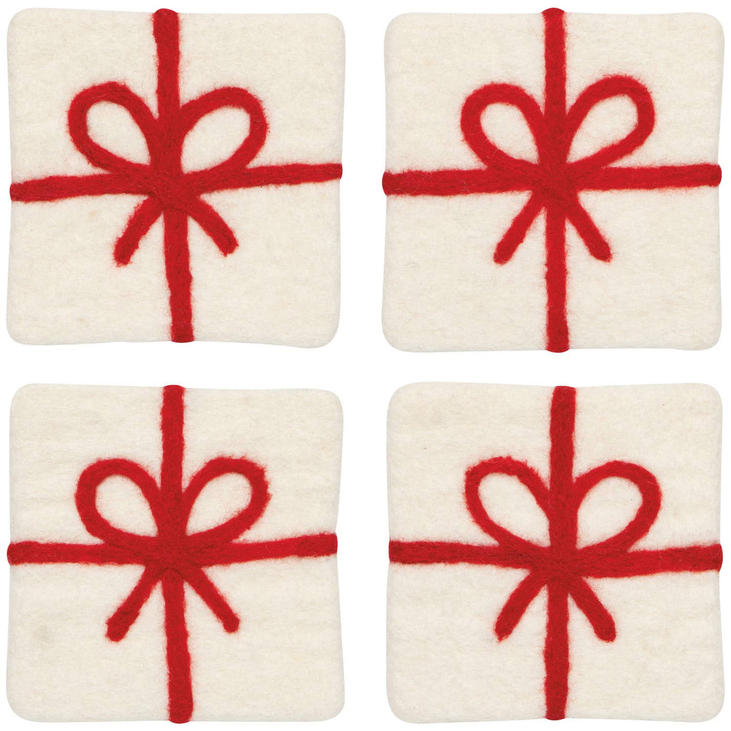Presents Felt Wool Coaster Set of 4
