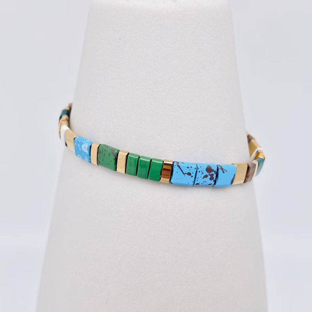 5MM TILA Beads Beaded Elastic Bracelets - BJ: MIO55654-G