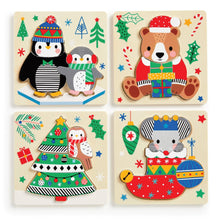 Load image into Gallery viewer, Festive Friends Set of 4 Wood Puzzles
