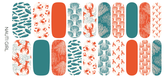 Nauti Girl | Nautical Sea Shell & Crab Summer Nail Wrap Set - Olita Gifts & Goods