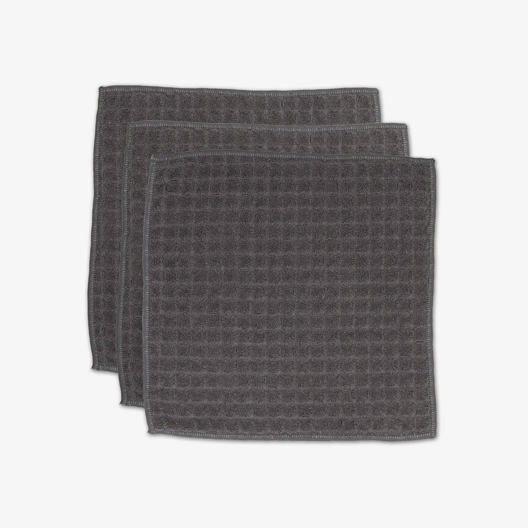 Charcoal Waffle Washcloth Set