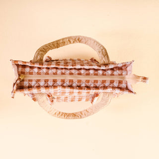 The Everyday Quilted Tote Bag-Maple Gingham - Olita Gifts & Goods