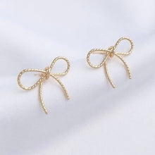 Load image into Gallery viewer, Lala Bow Studs 14K Plated
