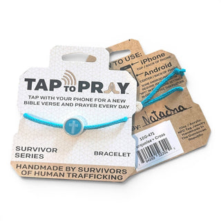 Tap To Pray® Survivor Series Bracelet: Mocha + Cross - Olita Gifts & Goods