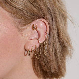 Gold Thea Chain Huggies