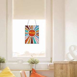 Lila Sunburst Stained Glass Panel - Olita Gifts & Goods