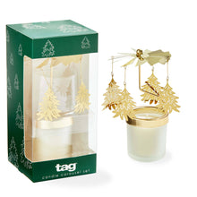 Load image into Gallery viewer, Winter Pine Tree Carousel Candle
