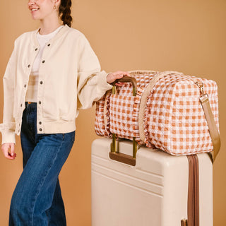Quilted Weekender Bag-Maple Gingham - Olita Gifts & Goods