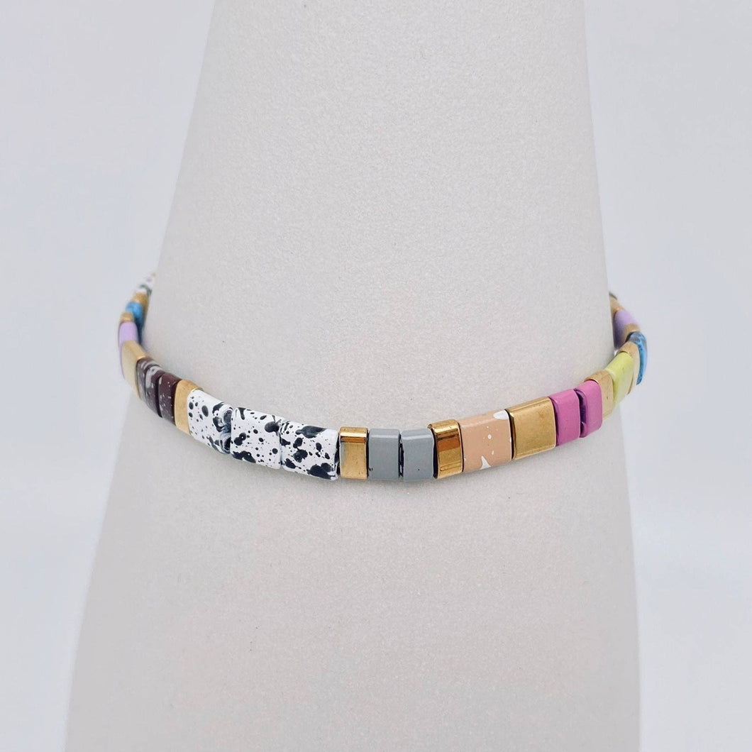 5MM TILA Beads Beaded Elastic Bracelets - BJ: MIO55654-C
