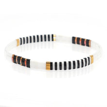 Load image into Gallery viewer, Boho Glass &amp; Hematite Beaded TILA Beads Stretch Bracelet -BJ: MIO0144A
