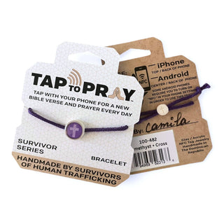 Tap To Pray® Survivor Series Bracelet: Mocha + Cross - Olita Gifts & Goods