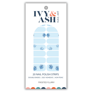 Frosted Flurry | Winter Blue Snowflake Nail Art Nail Wrap - Olita Gifts & Goods