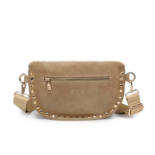 Gizelle-Suede Belt Bag: Custard - Olita Gifts & Goods