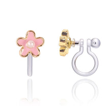 Load image into Gallery viewer, CLIP ON Cutie Earrings- Pink Fancy Flower
