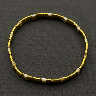 5mm Glass & Hematite Beaded Elastic TILA Bracelets - BJ: E - Olita Gifts & Goods