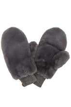 Load image into Gallery viewer, Faux Fur Mittens w/ finger opening
