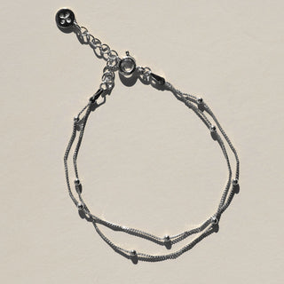 Silver Double Layer Saturn Chain Bracelet - Olita Gifts & Goods
