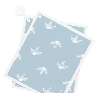 Papaya Reusable Paper Towels & Hook Baby Blues Floral Pkg/2