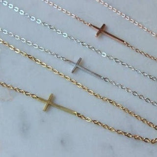 Sideways Cross Necklace