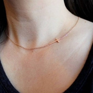 Sideways Cross Necklace