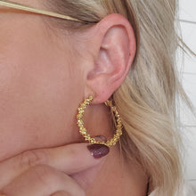 Load image into Gallery viewer, Sparkly Gold Hoops
