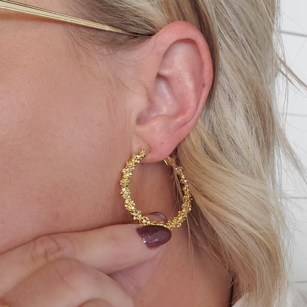 Sparkly Gold Hoops