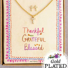 Load image into Gallery viewer, Cross Necklace + Earrings Set
